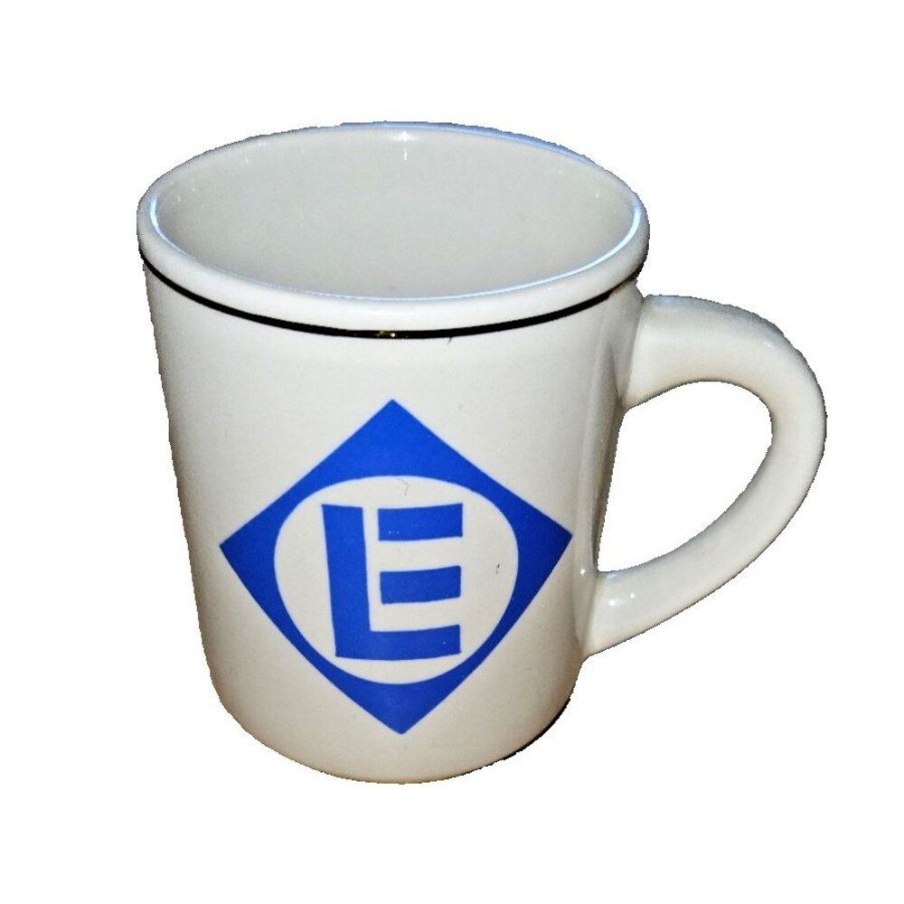 ERIE LACKAWANNA RAILWAY RAILROAD COFFEE MUG cup GOLD RIM VINTAGE